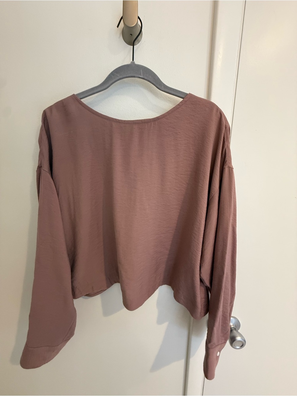 Madewell Long-Sleeve Blouse in Dusty Mauve